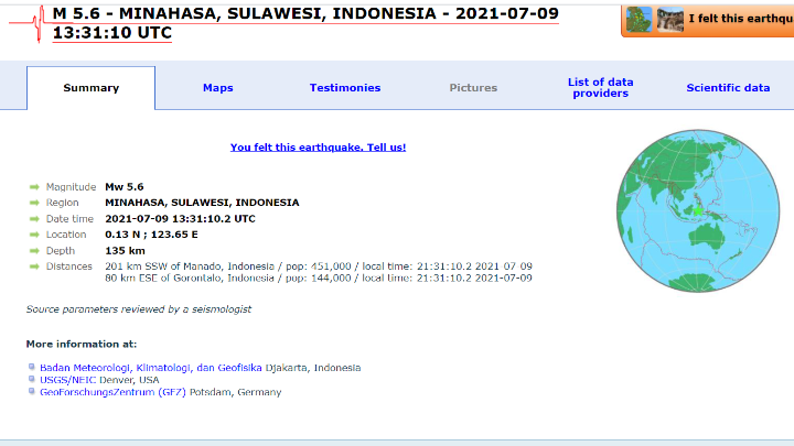 Ινδονησία: Σεισμός 6,2 ρίχτερ κοντά στη Μιναχάσα