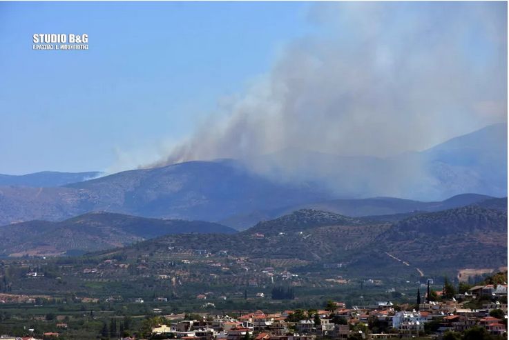 Αργολίδα: Φωτιά σε δασική έκταση στο Αραχναίο - Ενισχύθηκαν τα εναέρια μέσα