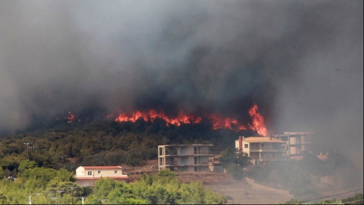 Φωτιές σε Βίλια και Κερατέα - Δύσκολη η νύχτα - Εκκένωση του οικισμού Βενίζα (video)
