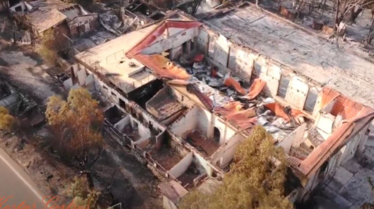 Φωτιά στην Αχαΐα: Το Club Mediterranee πριν και μετά την φωτιά (Vid)