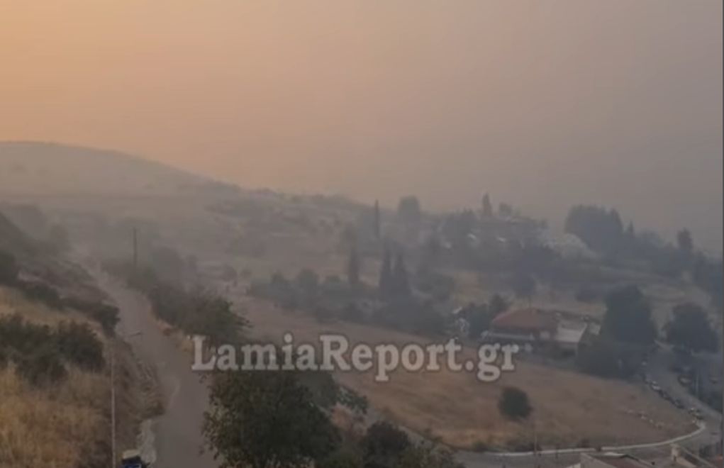 Φωτιά στην Εύβοια: Ο καπνός σκέπασε τη Λαμία